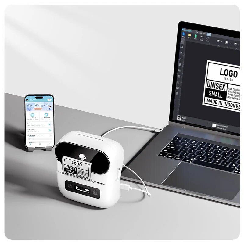 Phomemo M220 labelprinter — in gebruik