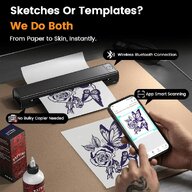 Phomemo M08F tattoo-stencilprinter — in gebruik